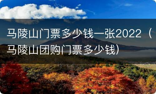 马陵山门票多少钱一张2022（马陵山团购门票多少钱）