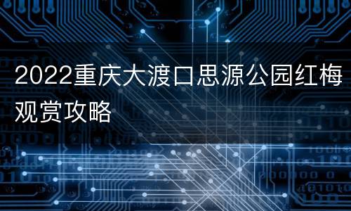 2022重庆大渡口思源公园红梅观赏攻略