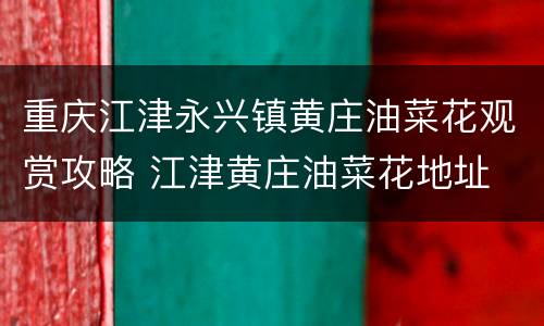 重庆江津永兴镇黄庄油菜花观赏攻略 江津黄庄油菜花地址