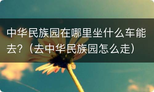 中华民族园在哪里坐什么车能去?（去中华民族园怎么走）