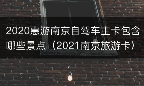 2020惠游南京自驾车主卡包含哪些景点（2021南京旅游卡）