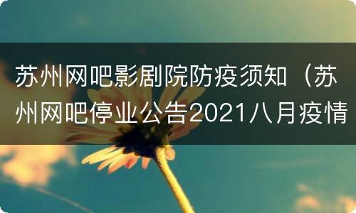苏州网吧影剧院防疫须知（苏州网吧停业公告2021八月疫情）