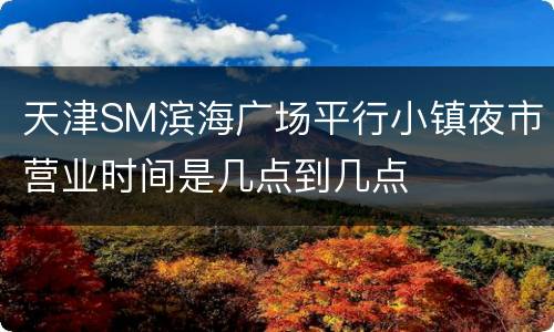 天津SM滨海广场平行小镇夜市营业时间是几点到几点