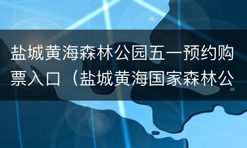 盐城黄海森林公园五一预约购票入口（盐城黄海国家森林公园门票价格）