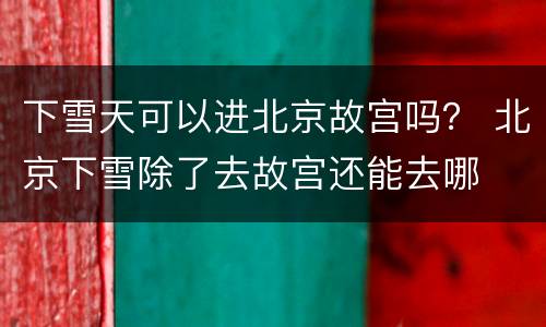 下雪天可以进北京故宫吗？ 北京下雪除了去故宫还能去哪