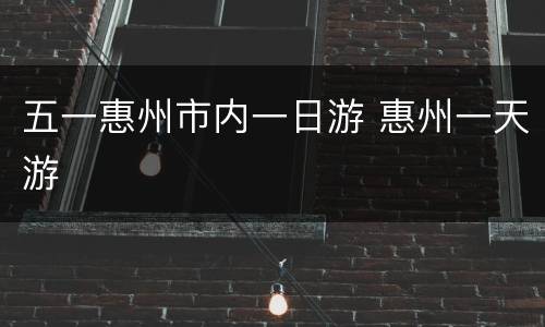 五一惠州市内一日游 惠州一天游