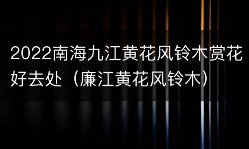 2022南海九江黄花风铃木赏花好去处（廉江黄花风铃木）