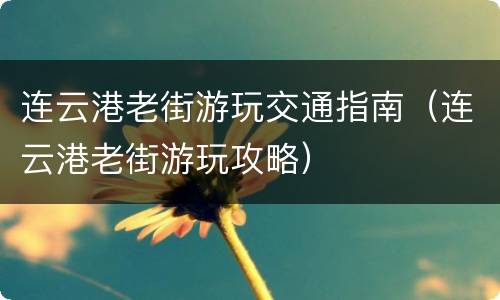 连云港老街游玩交通指南（连云港老街游玩攻略）