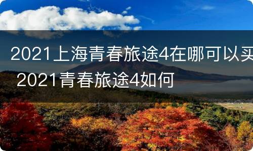 2021上海青春旅途4在哪可以买 2021青春旅途4如何