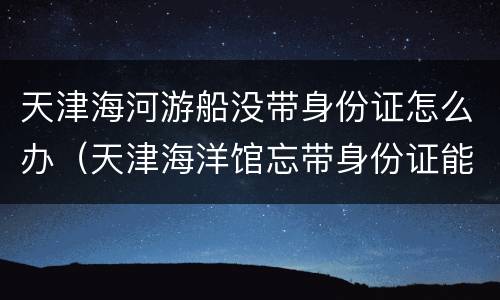 天津海河游船没带身份证怎么办（天津海洋馆忘带身份证能进吗）