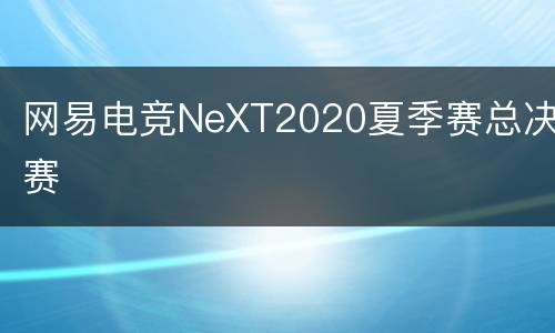 网易电竞NeXT2020夏季赛总决赛