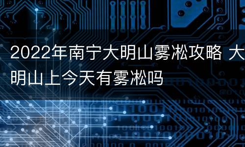 2022年南宁大明山雾凇攻略 大明山上今天有雾凇吗