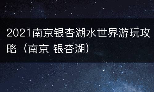 2021南京银杏湖水世界游玩攻略（南京 银杏湖）