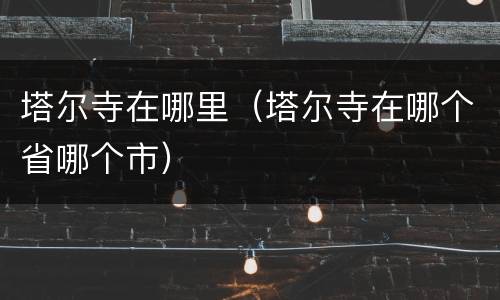塔尔寺在哪里（塔尔寺在哪个省哪个市）