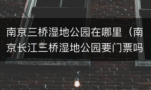 南京三桥湿地公园在哪里（南京长江三桥湿地公园要门票吗）
