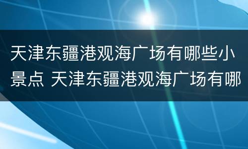 天津东疆港观海广场有哪些小景点 天津东疆港观海广场有哪些小景点