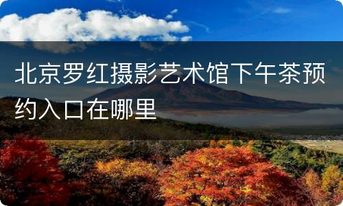 北京罗红摄影艺术馆下午茶预约入口在哪里