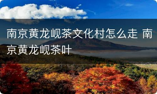 南京黄龙岘茶文化村怎么走 南京黄龙岘茶叶