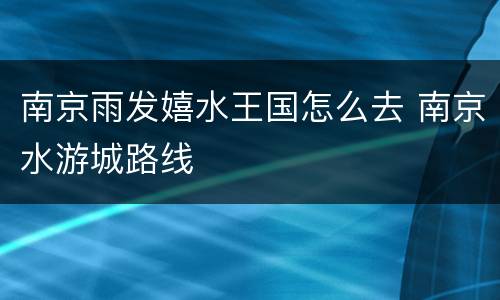 南京雨发嬉水王国怎么去 南京水游城路线