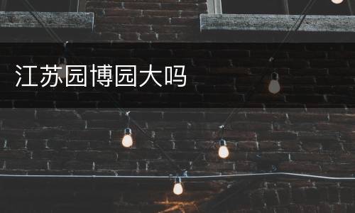 江苏园博园大吗