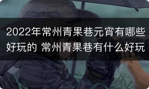 2022年常州青果巷元宵有哪些好玩的 常州青果巷有什么好玩的