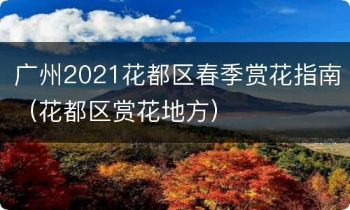广州2021花都区春季赏花指南（花都区赏花地方）