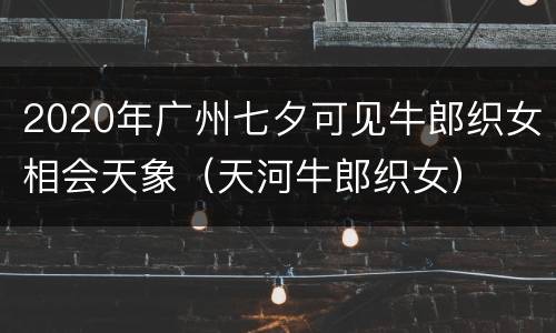 2020年广州七夕可见牛郎织女相会天象（天河牛郎织女）