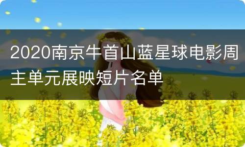 2020南京牛首山蓝星球电影周主单元展映短片名单