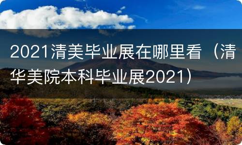 2021清美毕业展在哪里看（清华美院本科毕业展2021）