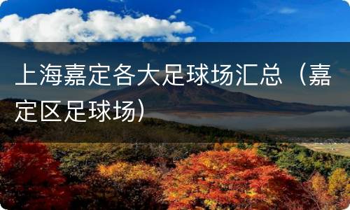 上海嘉定各大足球场汇总（嘉定区足球场）