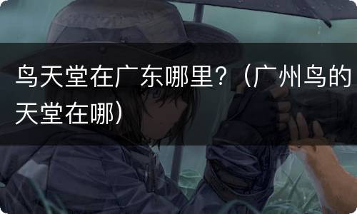鸟天堂在广东哪里?（广州鸟的天堂在哪）