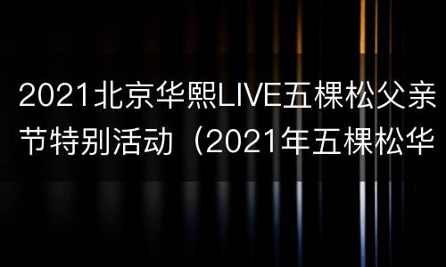 2021北京华熙LIVE五棵松父亲节特别活动（2021年五棵松华熙跨年活动）