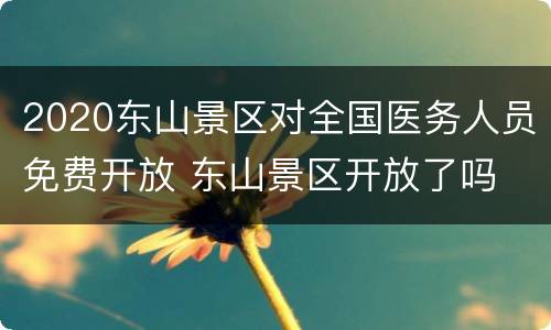 2020东山景区对全国医务人员免费开放 东山景区开放了吗