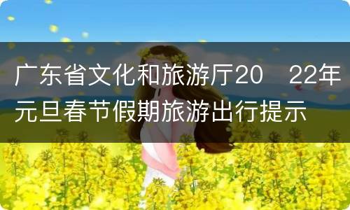 广东省文化和旅游厅20​22年元旦春节假期旅游出行提示