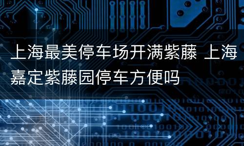 上海最美停车场开满紫藤 上海嘉定紫藤园停车方便吗