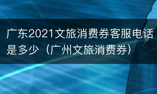 广东2021文旅消费券客服电话是多少（广州文旅消费券）