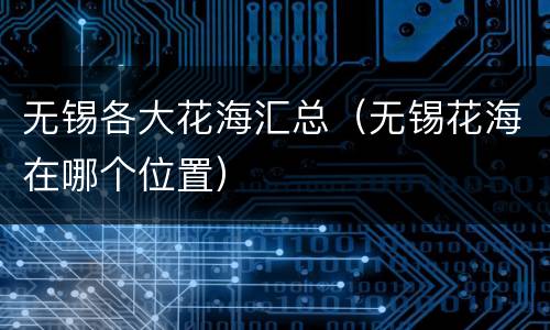 无锡各大花海汇总（无锡花海在哪个位置）