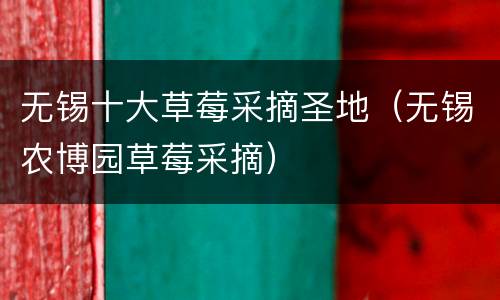 无锡十大草莓采摘圣地（无锡农博园草莓采摘）