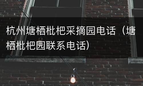 杭州塘栖枇杷采摘园电话（塘栖枇杷园联系电话）