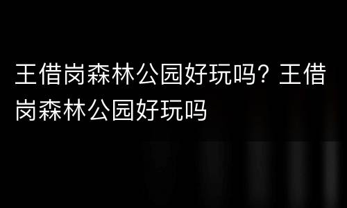 王借岗森林公园好玩吗? 王借岗森林公园好玩吗