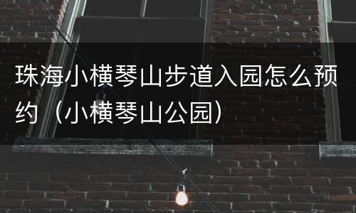 珠海小横琴山步道入园怎么预约（小横琴山公园）