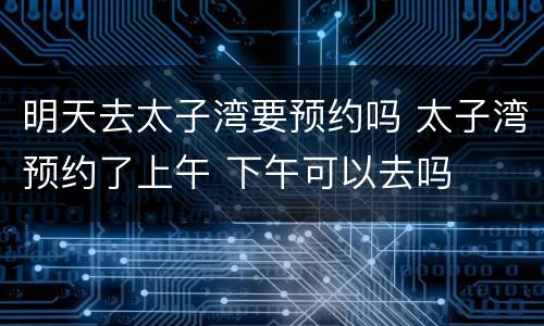 明天去太子湾要预约吗 太子湾预约了上午 下午可以去吗
