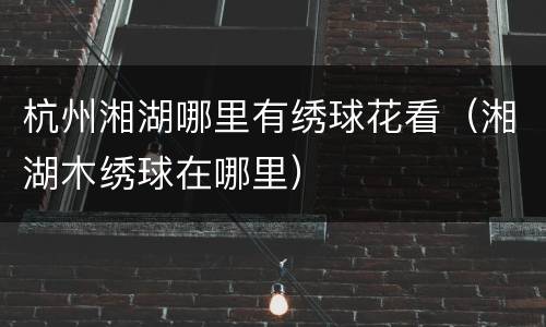 杭州湘湖哪里有绣球花看（湘湖木绣球在哪里）