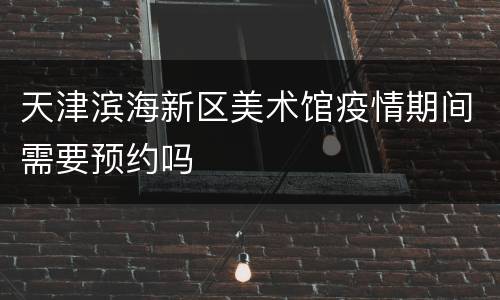 天津滨海新区美术馆疫情期间需要预约吗