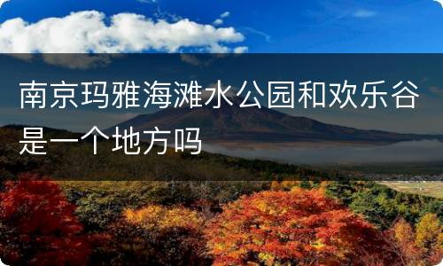南京玛雅海滩水公园和欢乐谷是一个地方吗