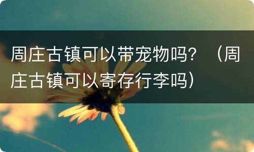 周庄古镇可以带宠物吗？（周庄古镇可以寄存行李吗）