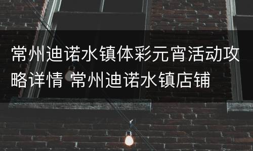 常州迪诺水镇体彩元宵活动攻略详情 常州迪诺水镇店铺
