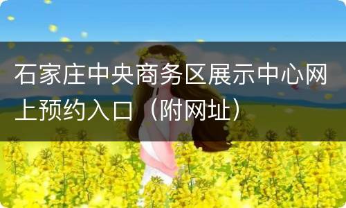 石家庄中央商务区展示中心网上预约入口（附网址）