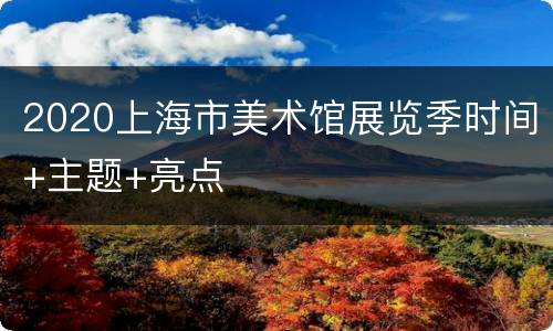 2020上海市美术馆展览季时间+主题+亮点