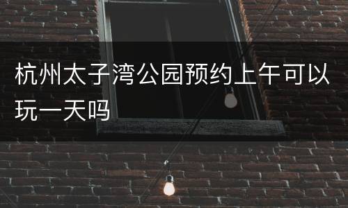 杭州太子湾公园预约上午可以玩一天吗